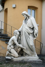 Image of It happened that there was a man full of leprosy in one of the towns where Jesus was; and when he saw Jesus, he fell prostrate, pleaded with him, and said - Lord, if you wish, you can make me clean. 