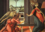 Image of The Annunciation: The angel Gabriel was sent from God to a town of Galilee called Nazareth, to a virgin betrothed to a man named Joseph, of the house of David, and the virgin's name was Mary. And coming to her, he said, Hail, full of grace! The Lord is with you. (Luke 1:26,27)