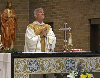 Image of Bishop Strickland in last Sunday's live Mass.