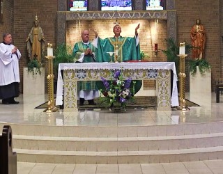 Image of Bishop Strickland during a previous Sunday Mass.