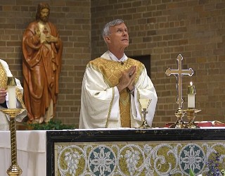 Image of Bishop Strickland in a previous Sunday Mass.