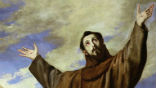 Image of St. Francis allegedly sent a sack of bread to his starving friars in 1224. 