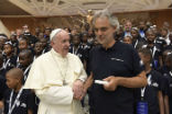 Image of Pope Francis with Andrea Bocelli